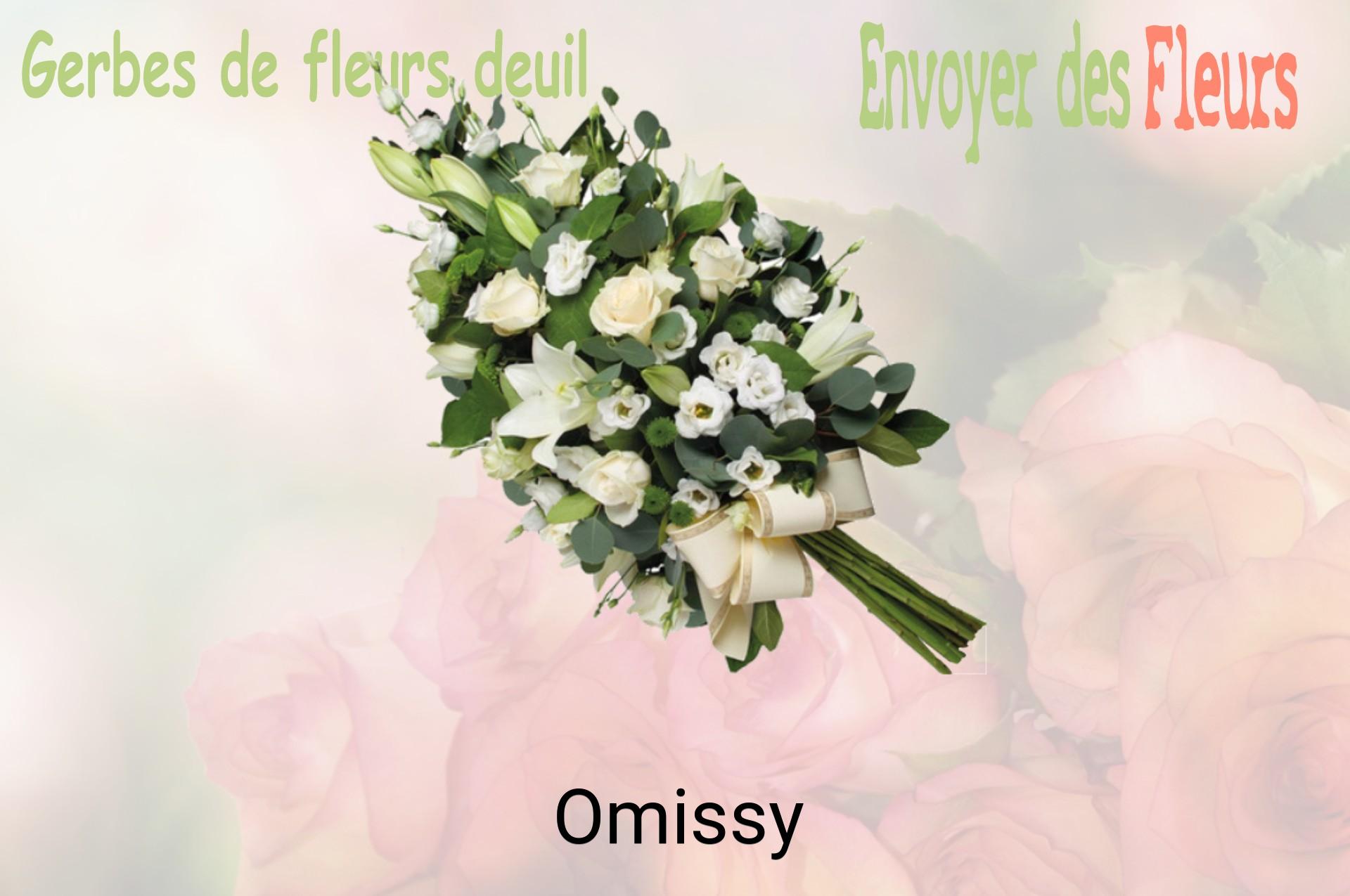 Gerbe de fleurs de deuil livrée à Omissy